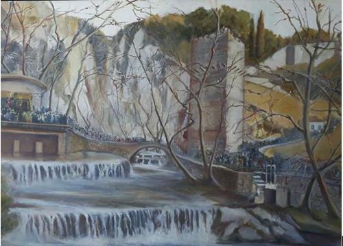 Η φωτογραφία αυτή που ελήφθη πριν από δύο ή τρεις ημέρες παρουσιάζει το ίδιο κτήριο με εντελώς ερειπωμένη και… χαμένη την κεραμοσκεπή του από την εγκατάλειψη και την τυχαία ή σκόπιμη αδιαφορία των υπευθύνων για τη μετατροπή του σε Μουσείο Υδροκίνησης. 
Στο ίδιο αυτό κτήριο κατέρρευσε και το παλαιό ξύλινο πάτωμα με ολόκληρο τον μηχανολογικό εξοπλισμό του προπερασμένου αιώνα. Τα μηχανήματα αυτά βυθίστηκαν στην παράχθια λάσπη του ποταμού Έρκυνα. 
